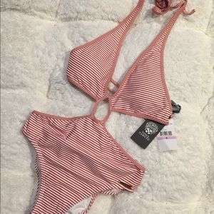 ✨ Vince Camuto Red White Stripe One-Piece (NWT)